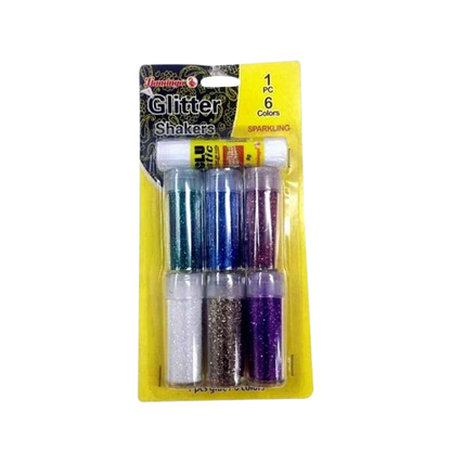 Flamingo Glitter Shakers Holographic 1 Glue + 6 Colors