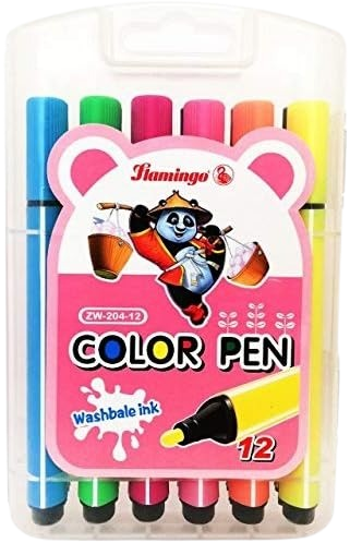 Flamingo Colour Pen, 12 Pieces