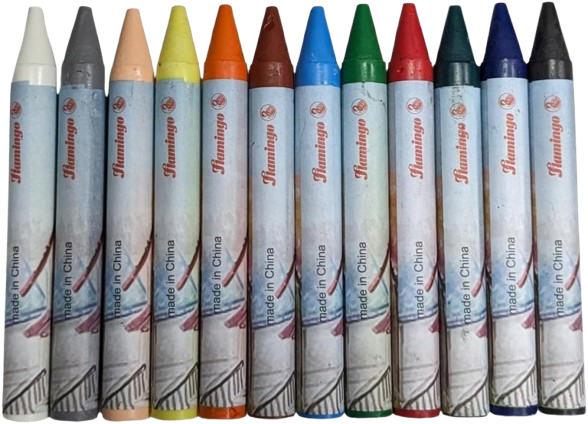 Flamingo Crayons 12 Colors, 12 Pieces