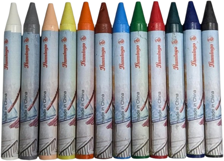Flamingo Crayons 12 Colors, 12 Pieces