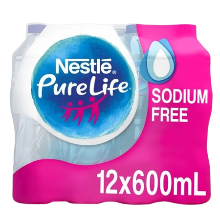 Nestle Pure Life Sodium-Free Water, 12x600ml