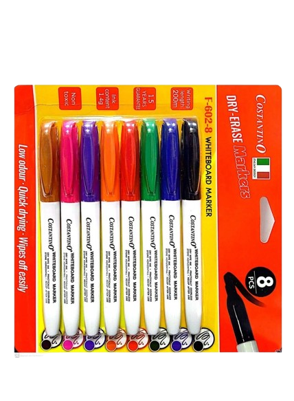 Costantino F602-8 Dry Erase Marker, 8 Pieces