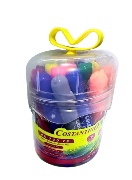 Costantino Co-705-18 Washable Colour Pens, 18 Pieces