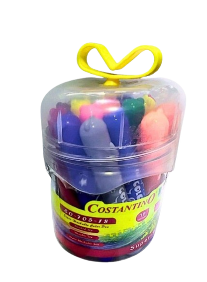 Costantino Co-705-18 Washable Colour Pens, 18 Pieces