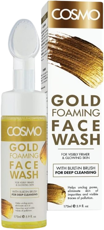 Cosmo Gold Foaming Facial Wash with Brush, 175ml