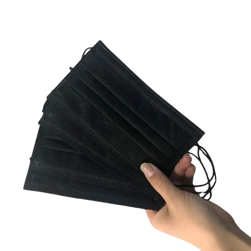 Medical Black Disposable Face Maks Box, 50 Pieces