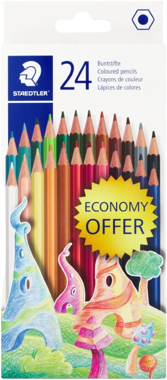 Staedtler Pen with Color Pencil & Crayons, 3x24 Pieces