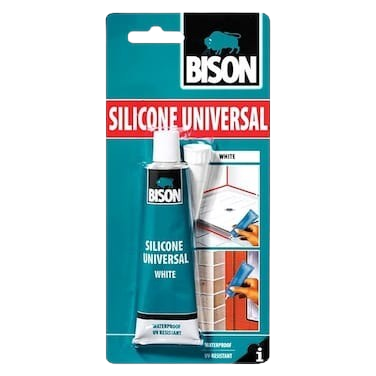 Bison Universal White Silicone Sealant, 60ml