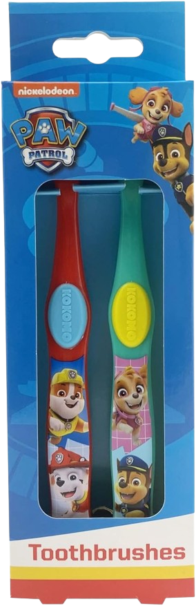 Paw Patrol Kids Toothbrush with Stand, 2 Pieces