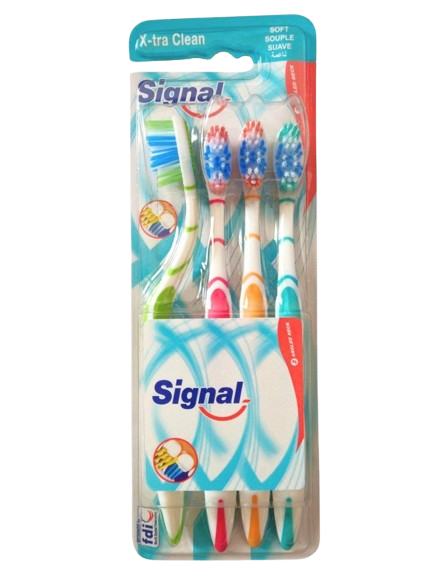 Signal X-Tra Clean Toothbrush, 4 Pieces