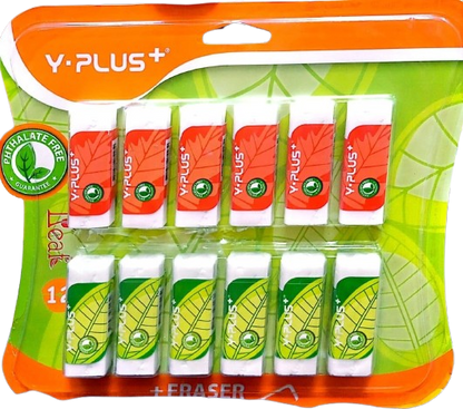 Y-Plus Erasers 12 Pieces