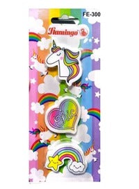 Flamingo Eraser, 3 Pieces FE-300