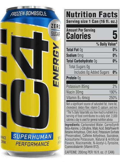 C4 Cellucor Bombsicle Pre Workout Drink, 500ml