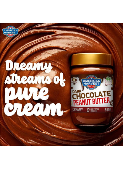 American Harvest Dark Chocolate Creamy Peanut Butter, 510g