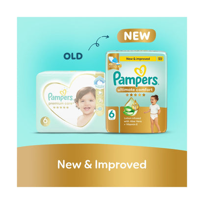 Pampers Ultimate Comfort Baby Diapers with Aloe Vera Lotion & Vitamin E Size 6 (13+kg), 36 Pieces