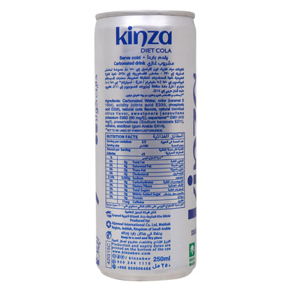 Kinza Diet Cola Soft Drink Can, 250ml