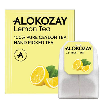 Alokozay Lemon Tea Bag  - 25 Tea Bags in Individual Foil Wrapped Envelopes