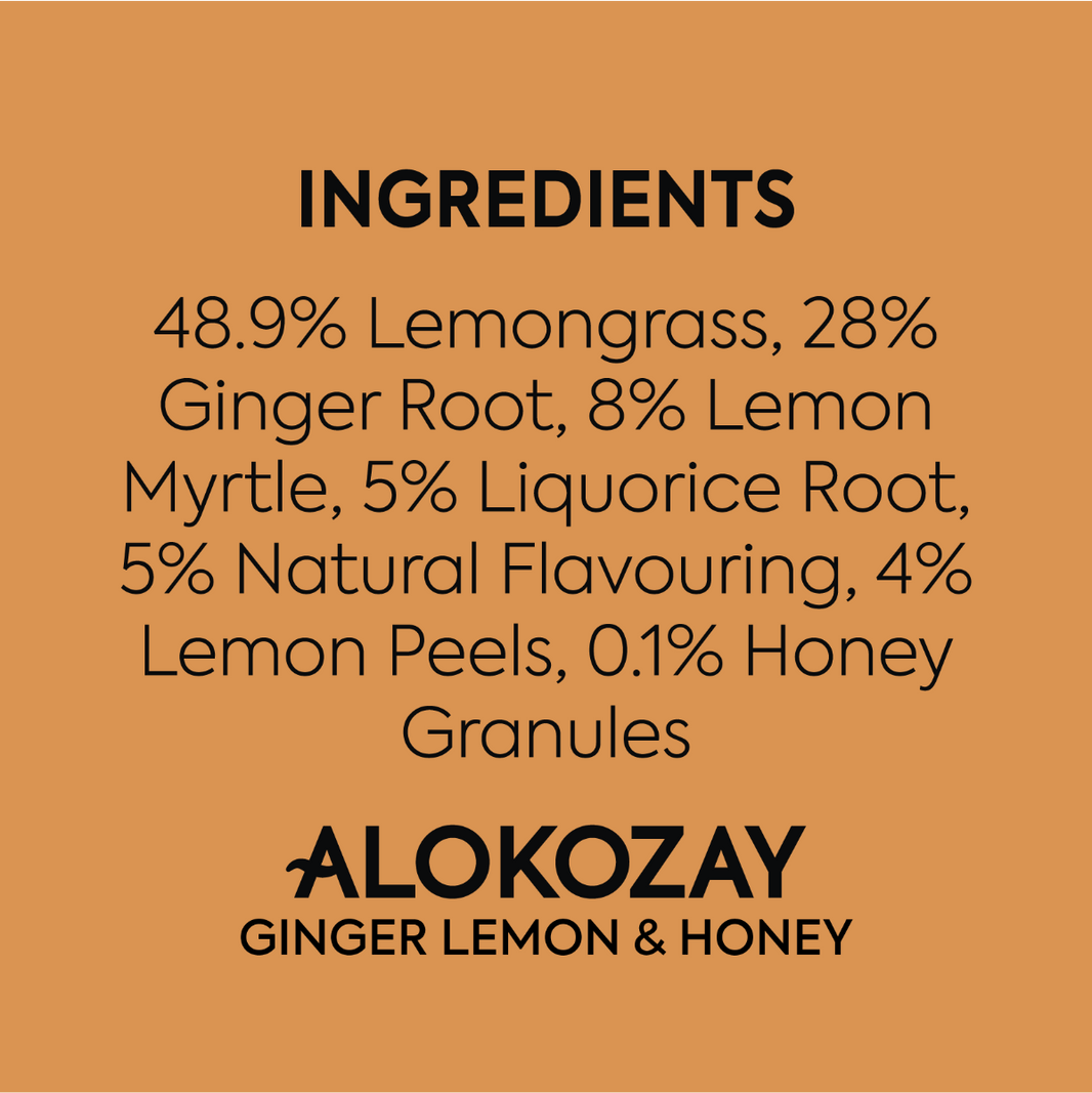 Alokozay Ginger Lemon Tea - 25 Tea Bags in Individual Foil Wrapped Envelopes