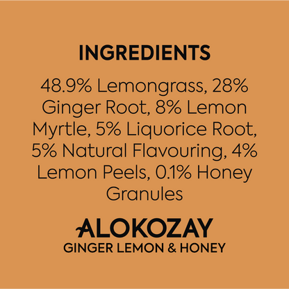 Alokozay Ginger Lemon Tea - 25 Tea Bags in Individual Foil Wrapped Envelopes