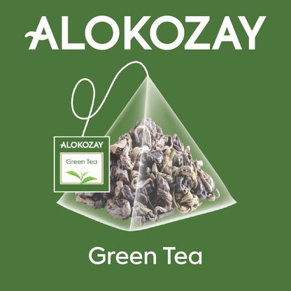 Alokozay Gun Powder Green Pyramid Tea Bag, 20 Pieces, 50g