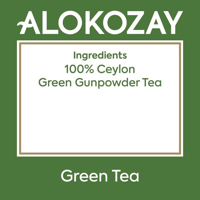 Alokozay Gun Powder Green Pyramid Tea Bag, 20 Pieces, 50g