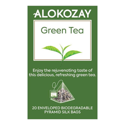 Alokozay Gun Powder Green Pyramid Tea Bag, 20 Pieces, 50g
