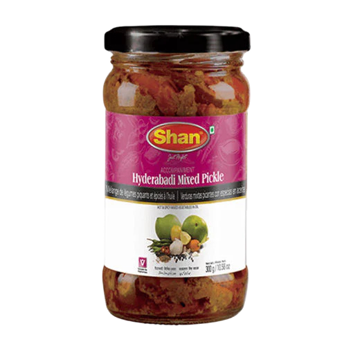 Shan Hyderabadi Mixed Pickle Glass Jar, 300g
