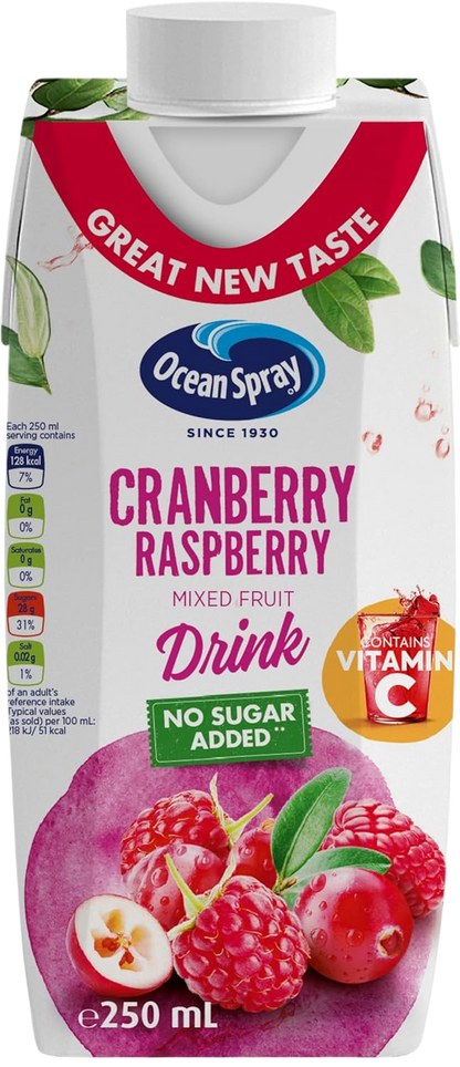 Ocean Spray Cranberry Raspberry Fruit Drink, 250ml