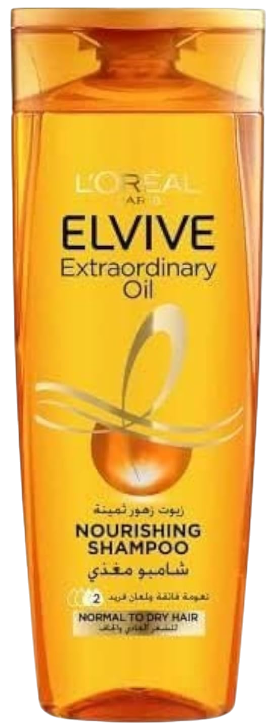 L'Oreal Elvive Extraordinary Oil Nourishing Shampoo with 6 Flower Oils for Normal to Dry Hair, 400ml