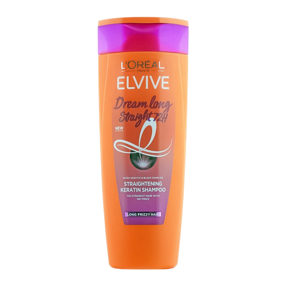 L'Oreal Elvive Dream Long Straightening Shampoo with Micro Keratin & Black Seed Oil for Long Frizzy Hair, 400ml