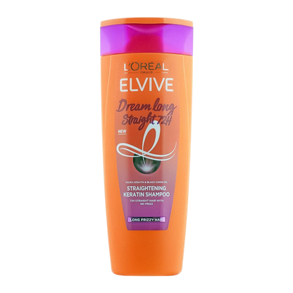 L'Oreal Elvive Dream Long Straightening Shampoo with Micro Keratin & Black Seed Oil for Long Frizzy Hair, 400ml