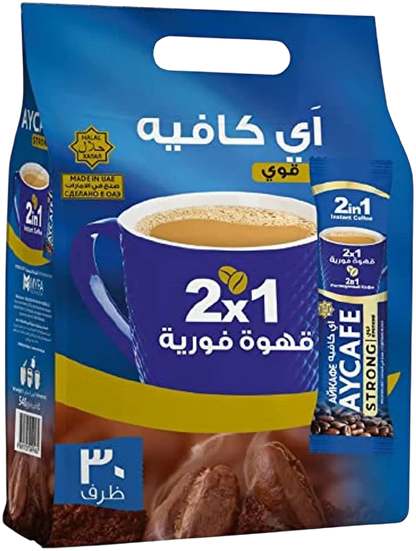 Aycafe Strong 2 in 1 Instant Coffee Sachets 30 x 18 gr