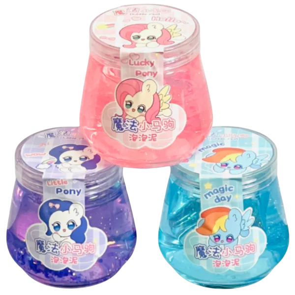 Bubble Mud Glitter Slime for Kids 1 Piece Set