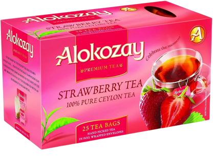 Alokozay Strawberry Flavored Tea Bags, 25 Pieces