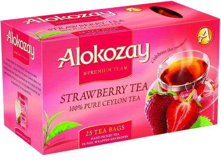 Alokozay Strawberry Flavored Tea Bags, 25 Pieces