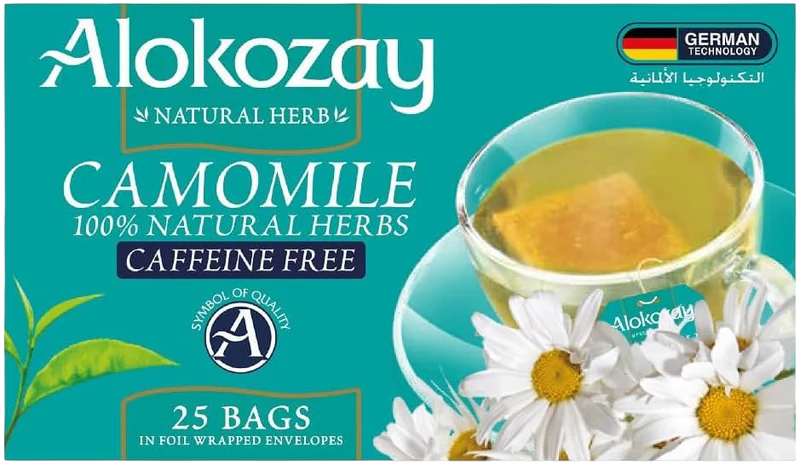 Alokozay Camomile Tea - 25 Tea Bags in Individual Foil Wrapped Envelopes