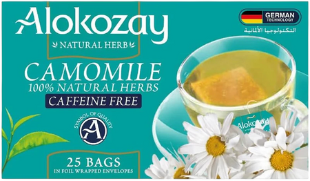 Alokozay Camomile Tea - 25 Tea Bags in Individual Foil Wrapped Envelopes