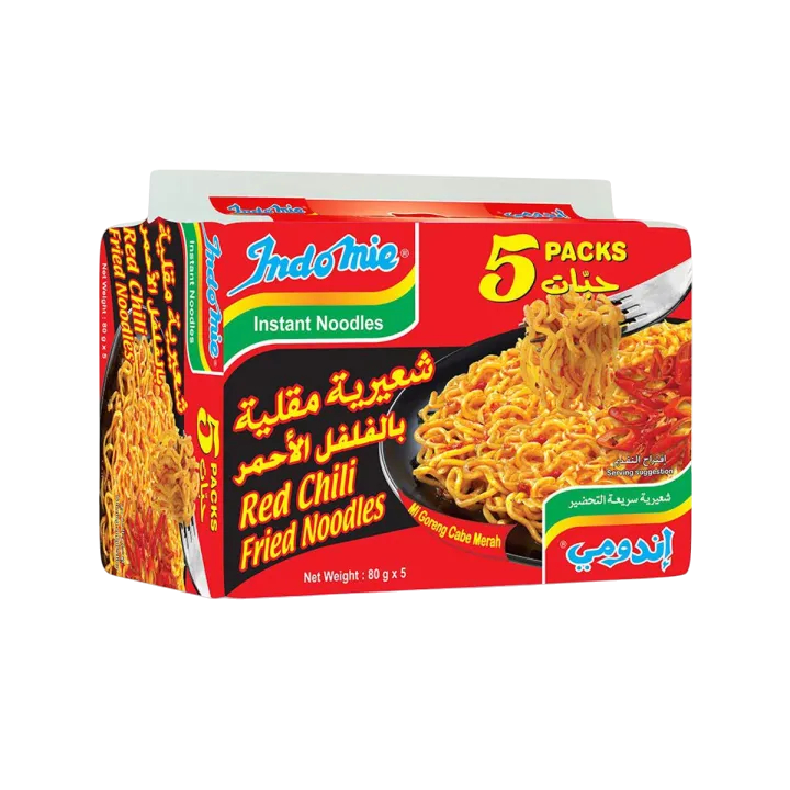 Indomie Spicy Red Chilli Instant Noodles Pack, 5x80g