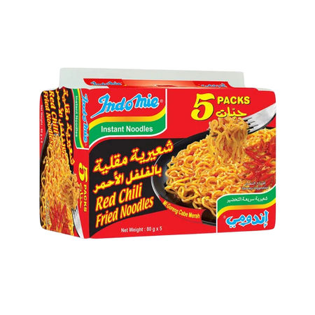 Indomie Spicy Red Chilli Instant Noodles Pack, 5x80g