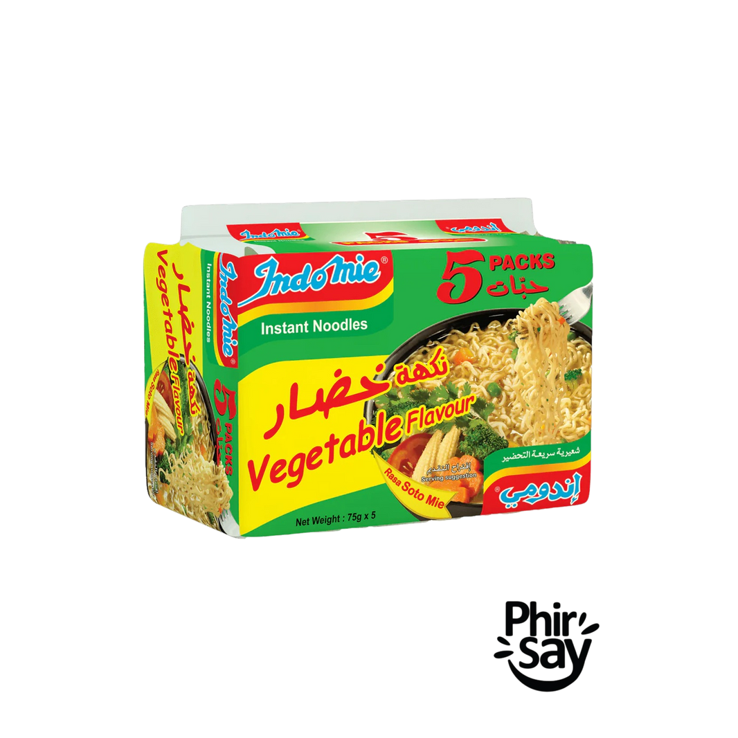 Indomie Instant Noodles Vegetable Flavor, 5x75g