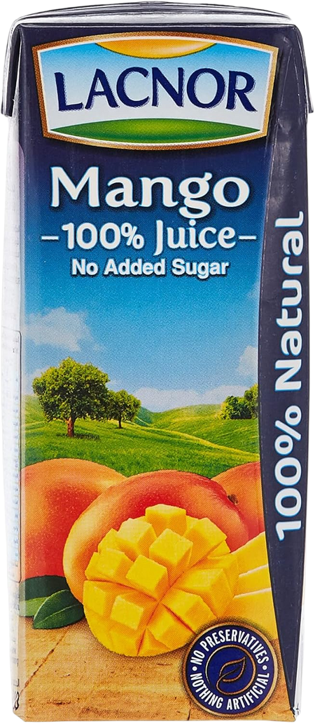 Lacnor Essentials No Added Sugar Mango Juice, 8x180ml