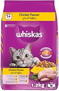 Whiskas Chicken Dry Cat Food Bag, 1.2kg