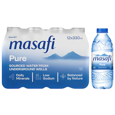 Masafi Pure Low Sodium Natural Water 330 ml x 12 Pcs