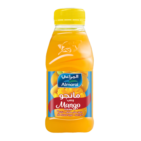 Almarai No Sugar Added Mango & Grape Juice, 200ml