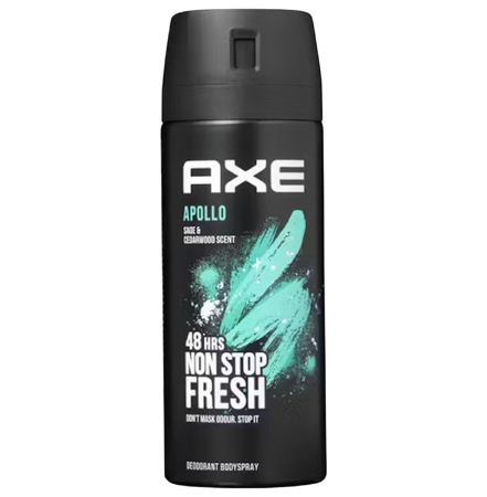 Axe Apollo 48 Hour Dry Anti Perspirant Aerosol Deodorant, 150ml