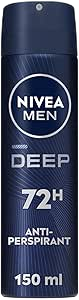Nivea Men Antiperspirant Deep Black Carbon Dark Wood Scent Deodorant Spray, 150ml