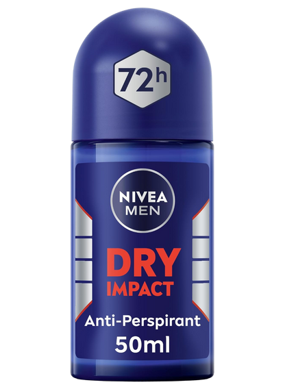 Nivea Dry Impact Antiperspirant Deodorant Roll-On for Men, 50ml