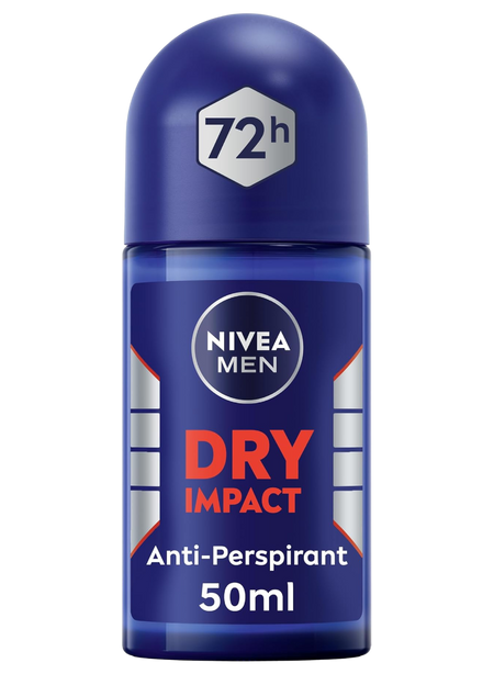 Nivea Dry Impact Antiperspirant Deodorant Roll-On for Men, 50ml