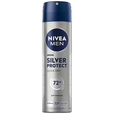 NIVEA Men Silver Protect 48H Antibacterial & Antiperspirant Deodorant Spray, 150ml