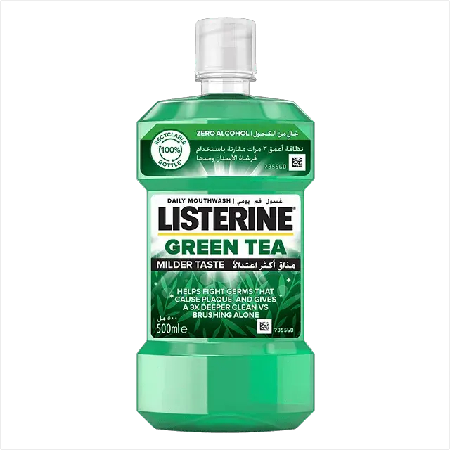 Listerine Milder Taste Mouthwash Green Tea Flavor, 250ml